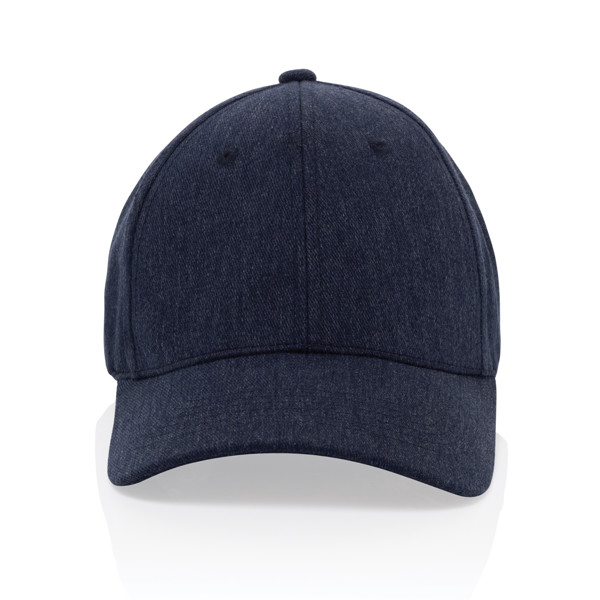 Casquette 6 panneaux 200gr chiné et recyclé AWARE™ Milo - Bleu Marine