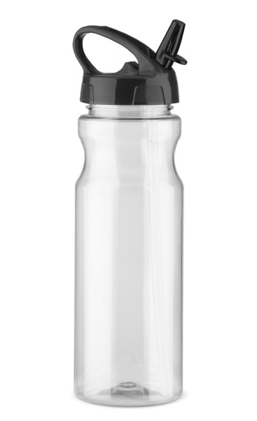 Water bottle with straw TRANCE 700 ml - black