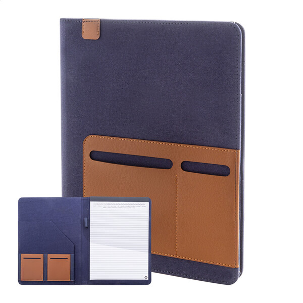 Porte-documents en canvas recyclé Capudo A4 - Bleu
