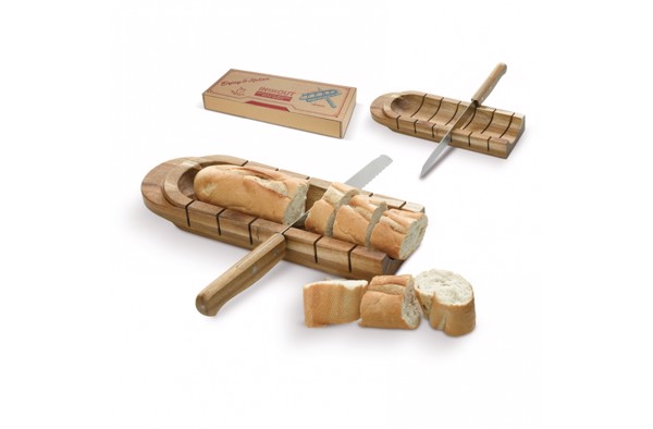 Baguette holder with knife