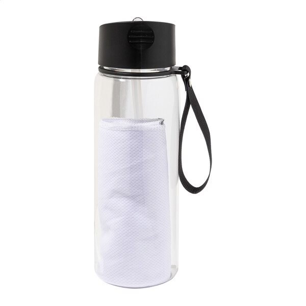 Rpet Sport Bottle With Towel Fitmax - White