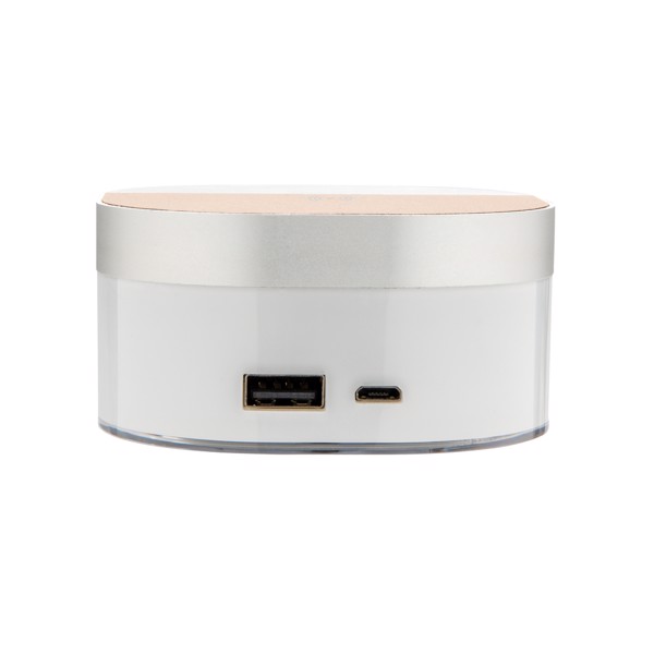 Aria digital clock, 5W wireless charger - White