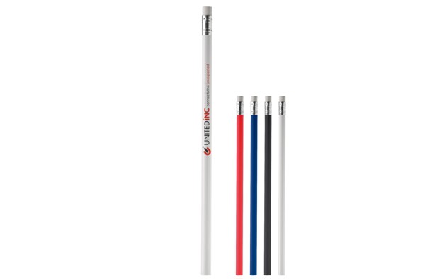 Pencil, with eraser - White