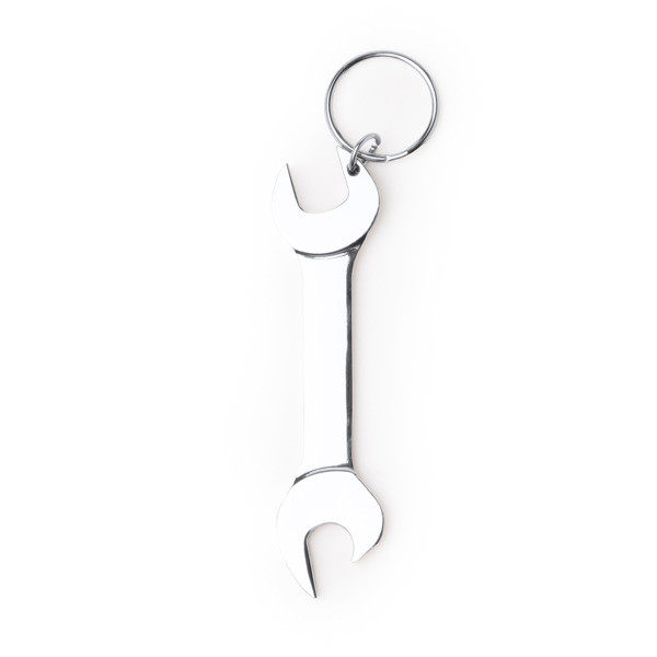 Llavero personalizado de metal con forma de llave inglesa y abridor