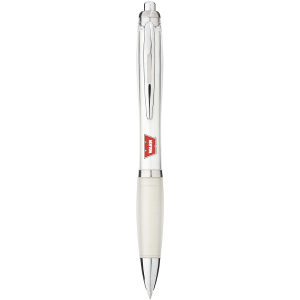 Nash ballpoint pen coloured barrel and grip (blue ink) - Transparent White