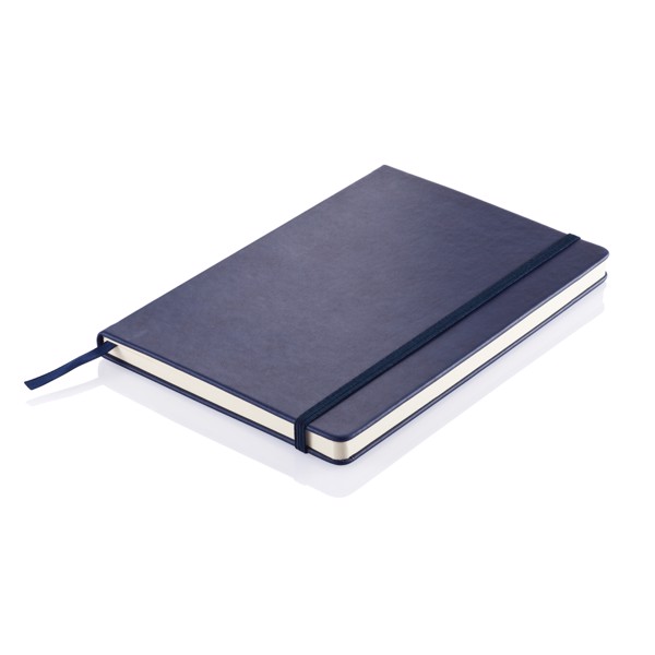 Carnet A5 à couverture rigide en PU - Bleu Marine