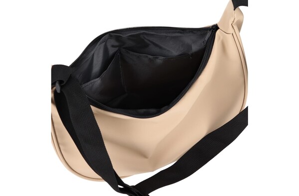 Sac à bandoulière demi-lune en R-PET 600D enduit de PU - Ecru