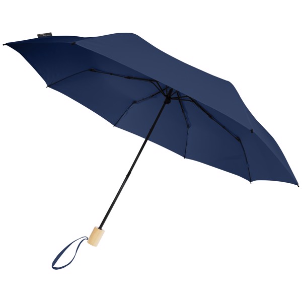 Parapluie 21" pliable windproof en PET recyclé Birgit - Marine