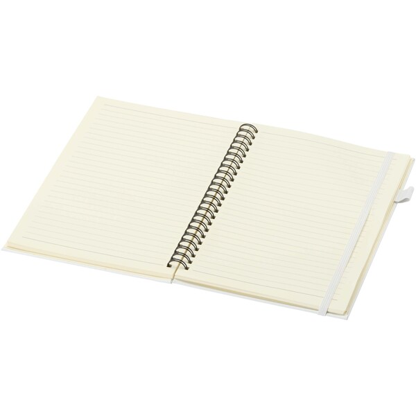 Liss A5 recycled plastic hard cover spiral notebook - White