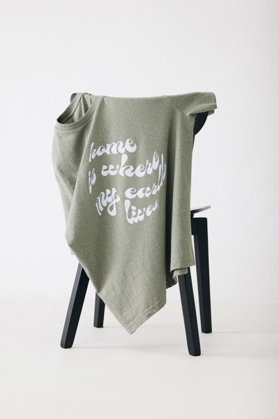 T-shirt coupe boxy en coton recyclé IQONIQ Teide - Heather Green / L