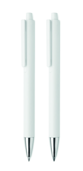 Recycled aluminium pen set Orwell - White