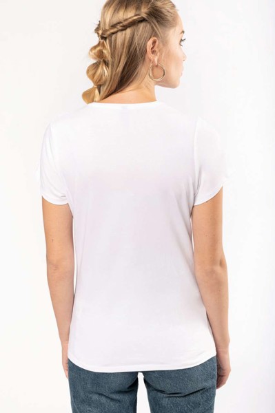 Ladies' Short-Sleeved V-Neck T-Shirt - White / M