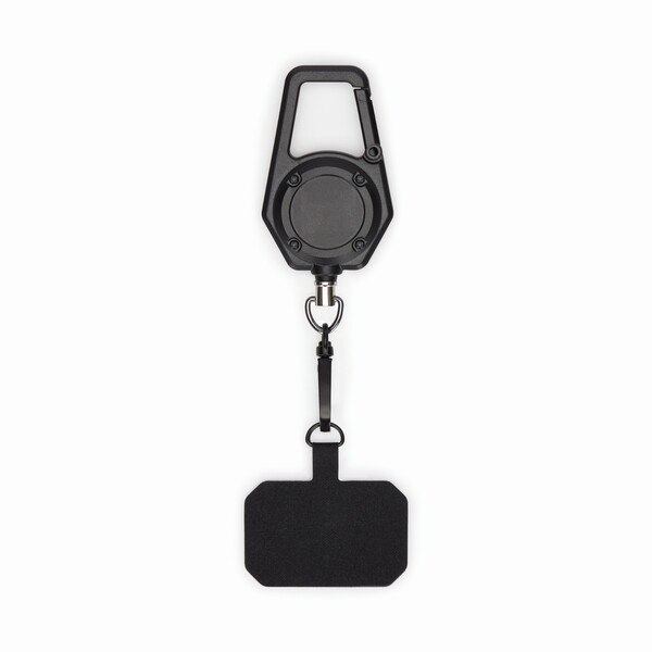 Robust anti-drop & anti-theft badge reel phone holder - Black