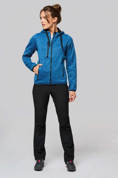 Ladies’ Heather Hooded Jacket - Dark Grey Melange / XS