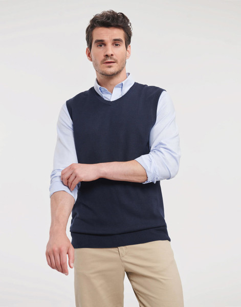 Adults' V-Neck Sleeveless Knitted Pullover - Black / L