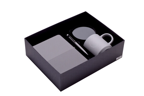 Navaro Set Ballpoint Pen + Notebook + Mug - Grey
