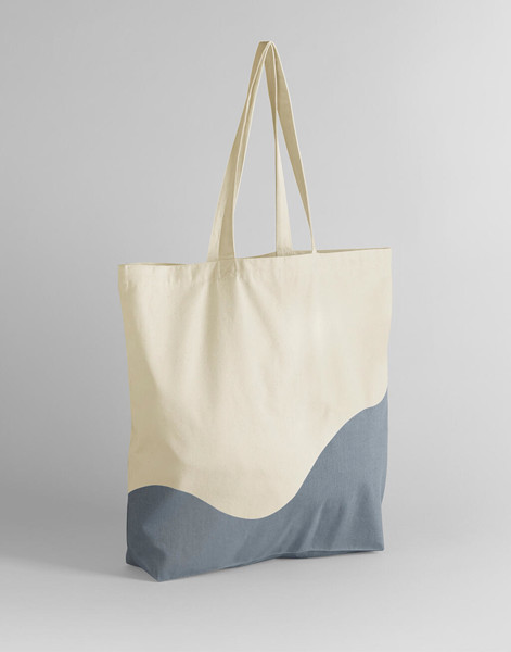 Organic Cotton Wave Print Maxi Tote - Natural / Black / ONE SIZE