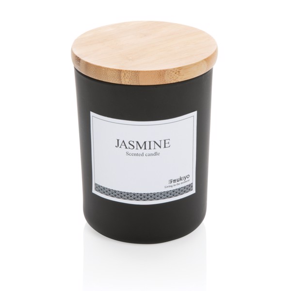 Ukiyo deluxe scented candle with bamboo lid - Black