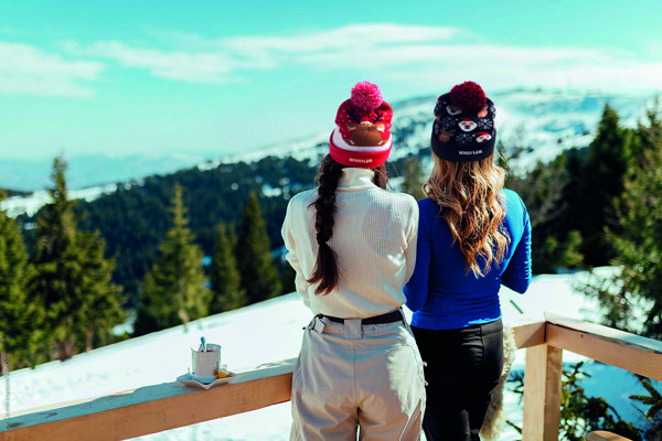 Gorro de Natal em malha LED Shimas Light - Azul