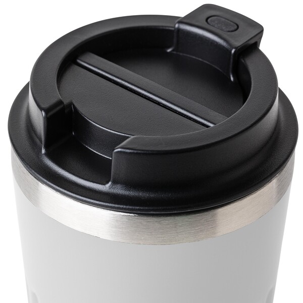 Recycled stainless steel travel mug (400 ml) Chiara - White