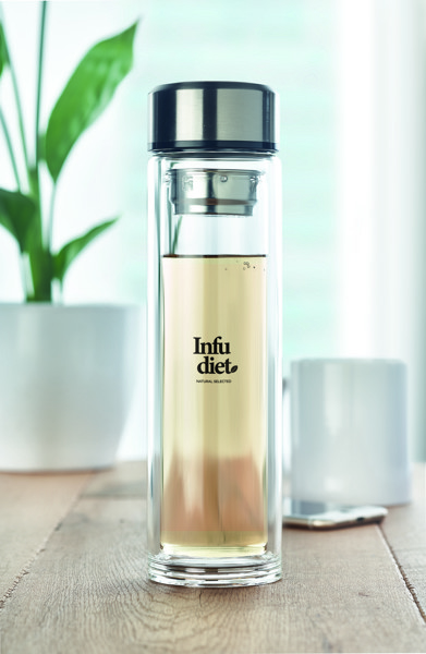 Pole Glass bottle,390 ml,LED thermometer