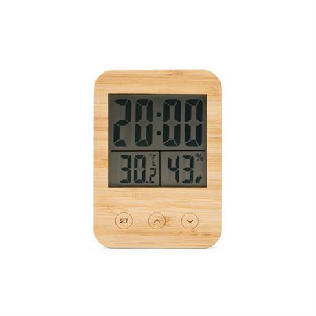 Personalised bamboo and ABS weather station with temperature and humidity sensor