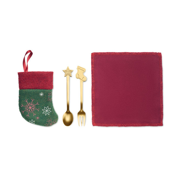 Christmas dessert cutlery set Hollyware
