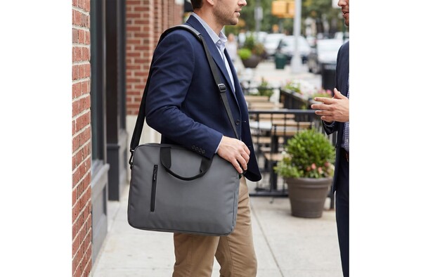 PU SoMa Laptop Messenger Bag 28 x 38 x 5 cm - Grå