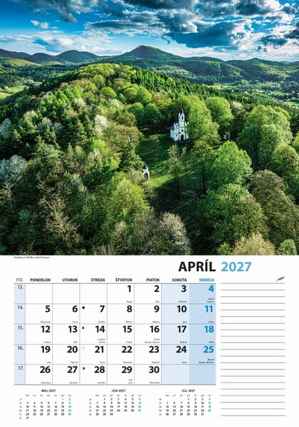Nástenný Kalendár Slovensko Z Výšky 2027