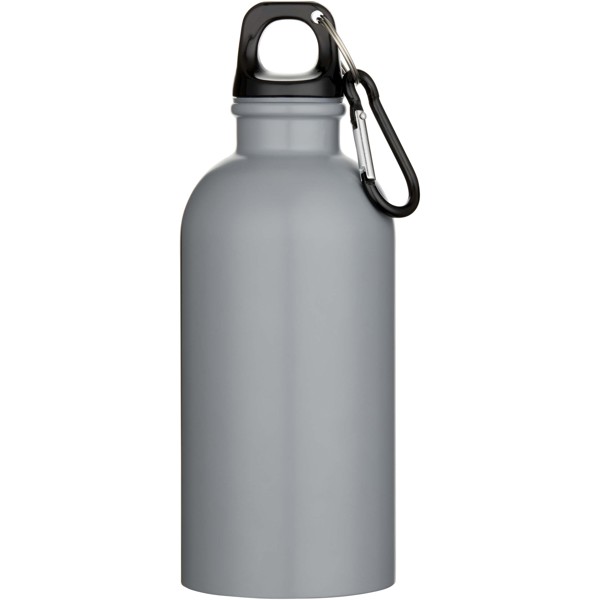 Borraccia da 400 ml in acciaio inossidabile certificato RCS a parete singola con moschettone Oregon - Grigio