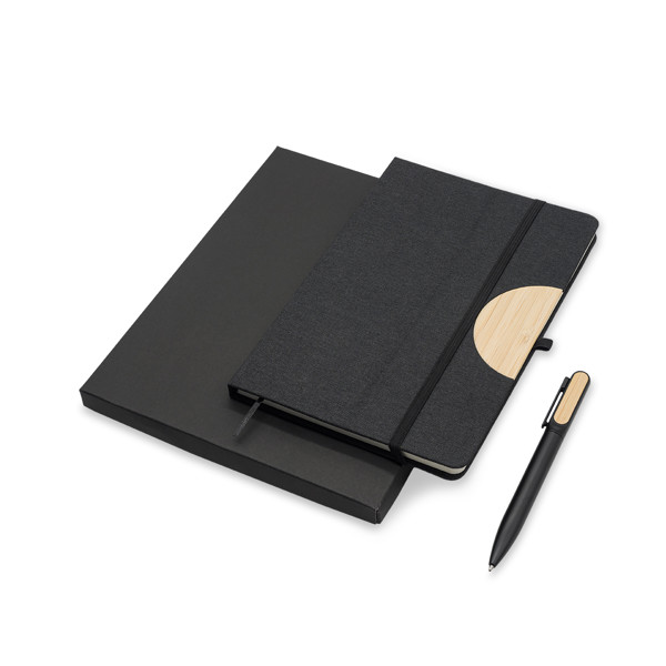 Fold notepad & pen set - Black