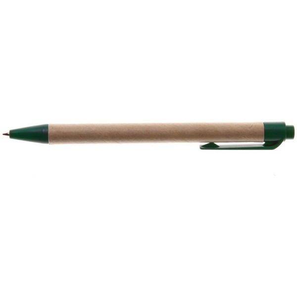 Recycled cardboard ball pen | Nicholas - green