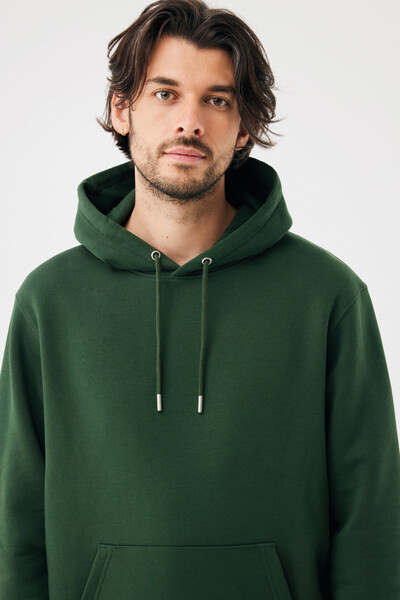 Mikina s kapucí IQONIQ Joshua z recyklované bavlny - Forest Green / XL