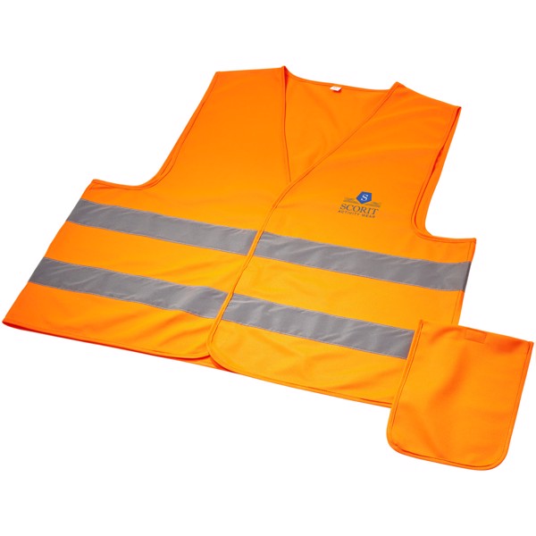 RFX™ Watch-out XL safety vest in pouch for professional use - Neon Orange