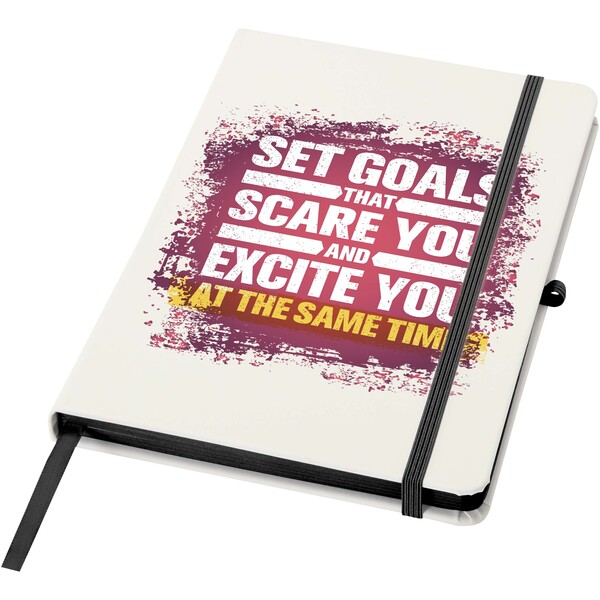Spectrum A5 hard cover notebook with coloured edge - Black