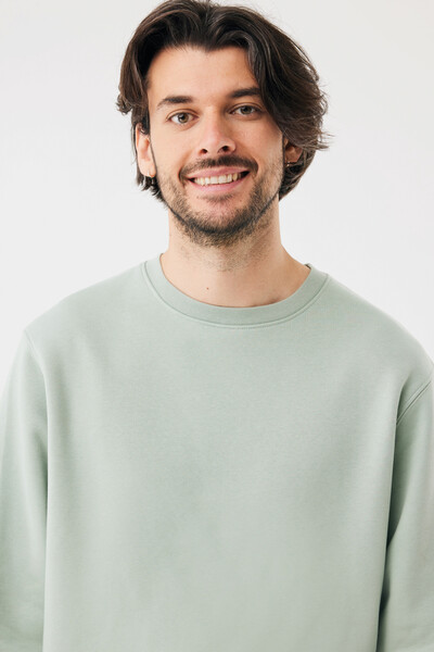 IQONIQ Toria Unisex mikina s okrúhl. výstrihom z rec. bavlny - Iceberg Green / XL