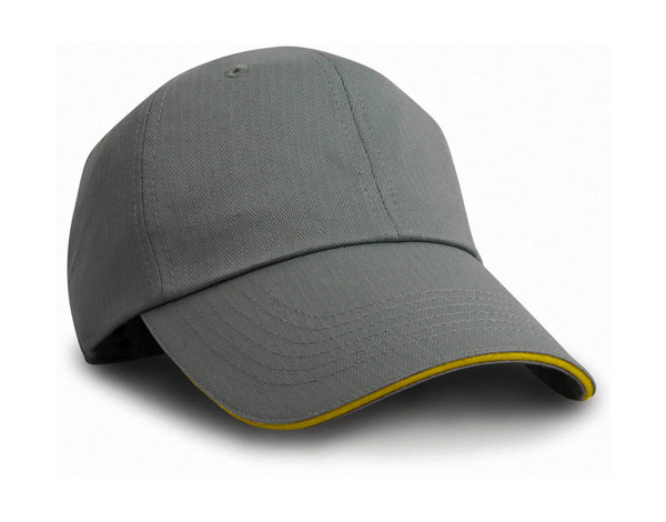 Herringbone Cap - Grey / Yellow / ONE SIZE