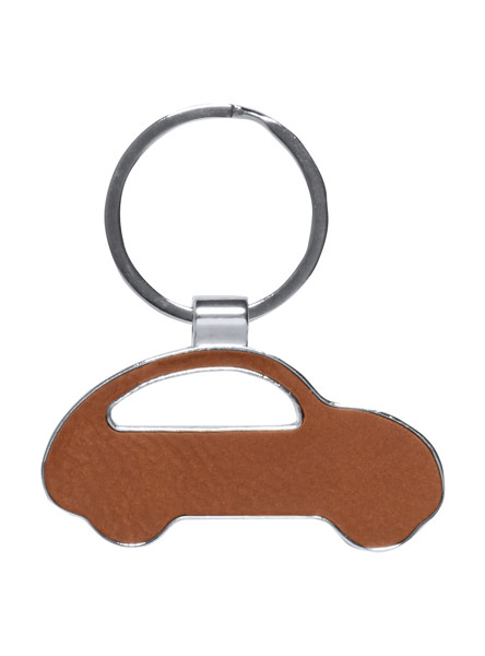 Keyring Behok, Rectangle - Brown