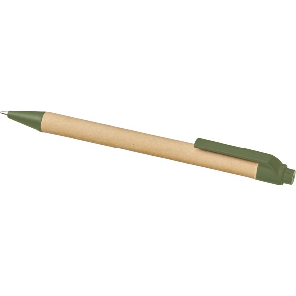 Blocco note riciclato con penna Priestly - Verde melange / Naturale