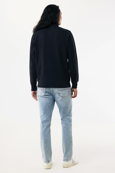 IQONIQ Elgon recycled cotton quarter zip sweater - Black / 4XL