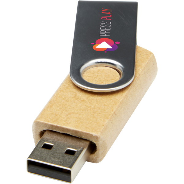 Rotate recycled paper USB 2.0 - Kraft Brown / 1GB