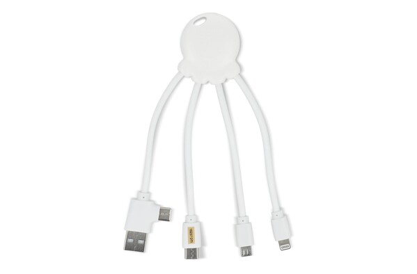 4009| Xoopar Eco Octopus Câble de recharge Ocean Bound Plastic - Blanc