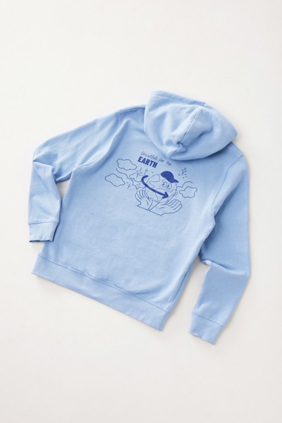 Lehká mikina s kapucí Iqoniq Rila z recykl. bavlny - Sky Blue / M
