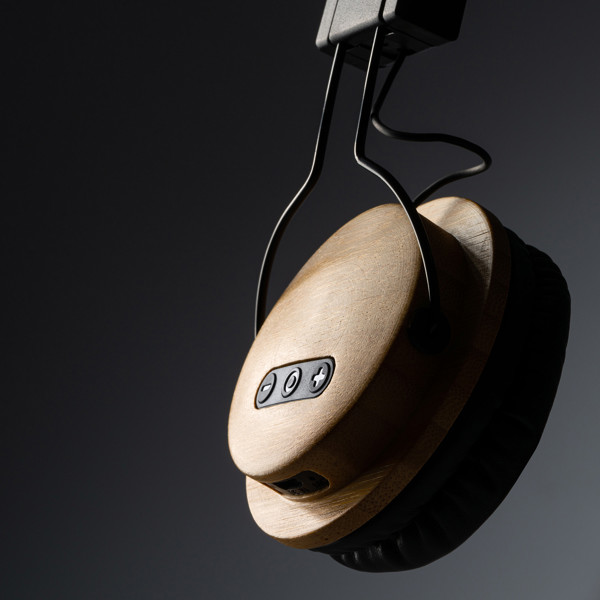 Personalised wireless headphones in RPET and bamboo with Bluetooth 5.0