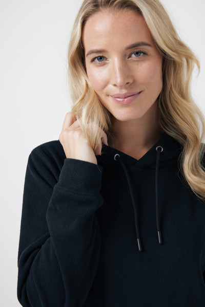 Iqoniq Trivor recycled polyester microfleece hoodie - Black / 5XL