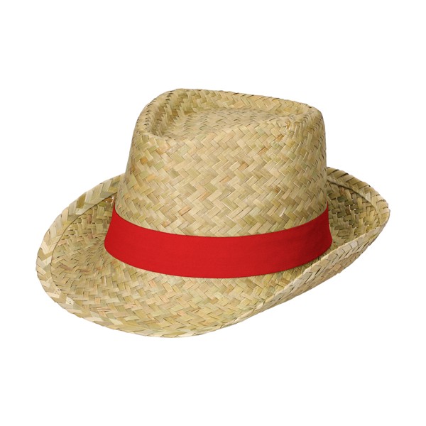 Chapeau D'été “Cuba” - Nature / Rouge