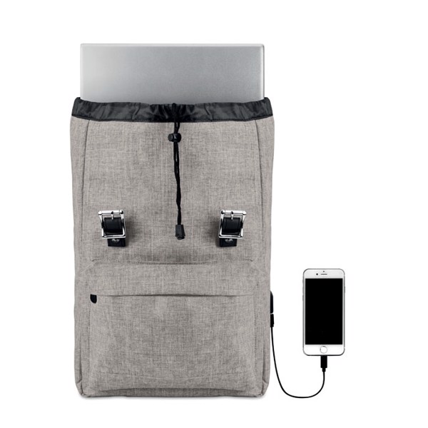 Backpack in 600D polyester Riga - Grey
