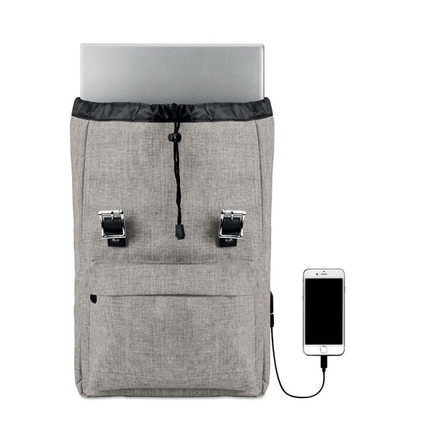Mochila em poliéster 600D Riga - Cinza