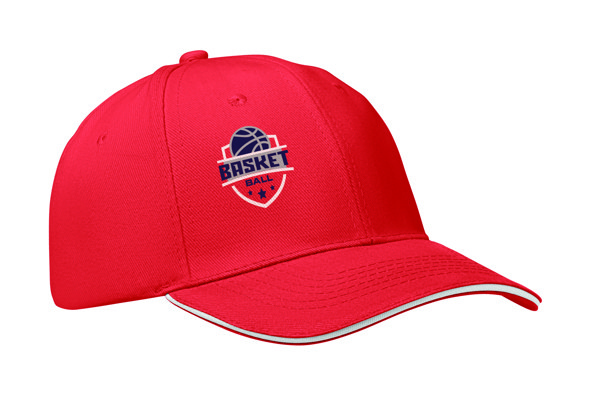 6 panel baseball cap Buffalo - White / Red