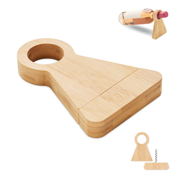 Bamboo bottle stand & opener Standturn